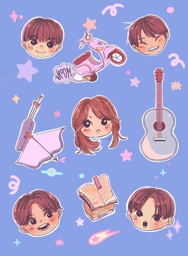 Sticker pack commissioned by Nexterday Publisher